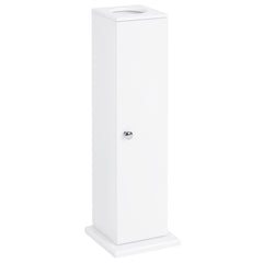 Small Toilet Paper Cabinet, Bathroom Corner Cabinet with Doors and Shelves for Paper Shampoo, White