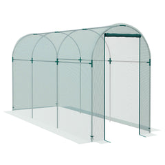Galvanized Steel Crop Cage, Plant Protection Tent with Zippered Door, 4' x 12', Green