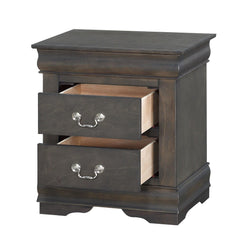 1pc Traditional Classic Gray Finish 2-Drawers Nightstand Wooden Bedroom Furniture