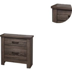 Natural Finish Striking Wooden Nightstand Bedside Table 2x Drawers Storage bedroom Furniture