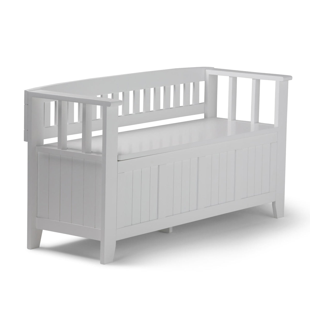 Eternity 48 inch Wide Solid Wood Entryway Storage Bench in White