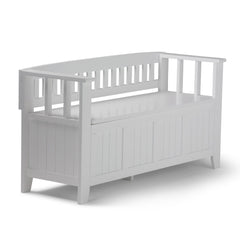 Eternity 48 inch Wide Solid Wood Entryway Storage Bench in White