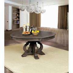 Dining Room 1pc Round Dining Table Pedestal Base Rustic Natural Tone Table Solid wood Furniture
