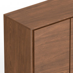 Athena 39 inch Wide Solid Wood Medium Storage Cabinet in Walnut Veneer