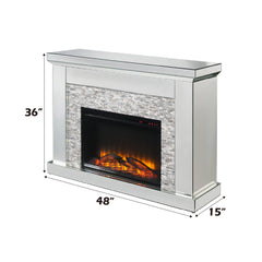 Armageddon Mirrored & Stone Fireplace