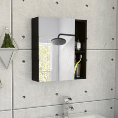 Chronicle Medicine Cabinet With Mirror, Five Internal Shelves, Single Door -Black