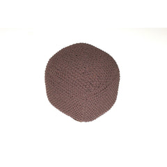 SEMI-Rounded Pouf - Cable Knitted - Handmade - Perfect Seating for Children and Adults - Footrest for Living Room or Bedroom - 100% Cotton Pouf (21" X 21" X 18")