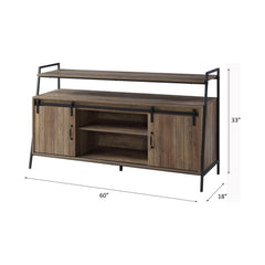 Agamemnon Rustic Oak & Black Finish TV Stand