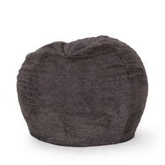 Nebula 3 Foot Rounded Faux Fur Bean Bag, Brown/Beige
