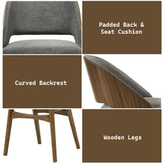 Gallery Fabric & Dark Walnut Side Chair (Set of 2)