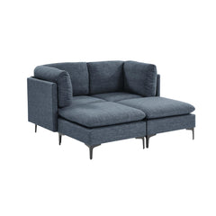 Linen Upholstered Modular Sectional with Metal Legs