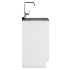 Epic - 24" Laundry Cabinet with Faucet and Stainless Steel Sink - White