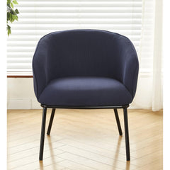 Modern Corduroy Accent Chair, Upholstered Armchair with Metal Legs, Mid-Century Barrel Chair for Living Room Bedroom, Easy Assembly