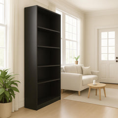5-Tier Bookshelves Storage Cabinet Black