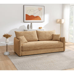 Myth Mocha Chenille Sofa w/2 Pillows (Can turn into a sofa bed)