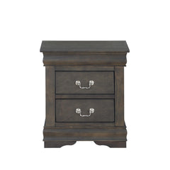 Dark Grey 2-Drawer Nightstand
