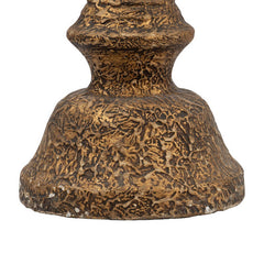 Nirvana 24 Inch Pillar Candle Holder, Antique Brass Metal, Turned Pedestal
