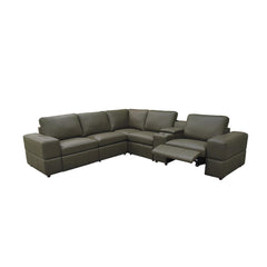 Premium Leather Match Upholstered Large Arms Sectional with Two Recliner Seats