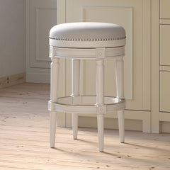 Story Wood Backless Bar-Height Swivel Barstool, 1PC