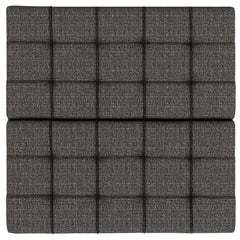 Aeneas 40 inch Wide Large Square Coffee Table Storage Ottoman in Ebony Polyester Tweed
