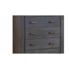 Transitional Style 1pc Chest Slat Design Mortise and Tenon Joinery Charcoal Brown Finish Bedroom Furniture