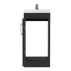 Polyxena Bathroom Vanity with Sink, Single Door Cabinet, Black