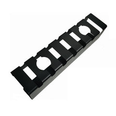 Metal under desk table mount cable management rack ventilation and cord control slots Black
