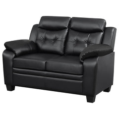 Hades Casual Black Padded Loveseat with Tufted