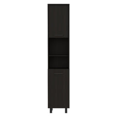 Hephaestus Pantry, Four Legs, Three Interior Shelves, Two Shelves, Two Cabinets -Black