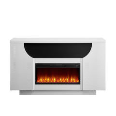 Symphony White 76 Inch Fireplace with TV Lift