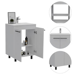 Armageddon 2-Door Rectangle Freestanding Vanity Cabinet White