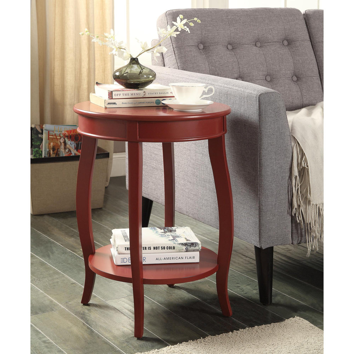 Elysium Red Finish Accent Table
