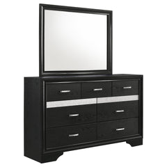 Pulsar Black 7-drawer Dresser with Mirror