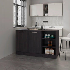 Meteor Kitchen Island with 2-Door and Open Storage