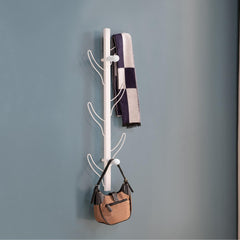 Melody Eight Hook Coat Rack Wall Mount - White
