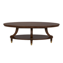 Modern Style 1pc Oval Cocktail Table Gold Legs Dark Cherry Finish Primary Living Room