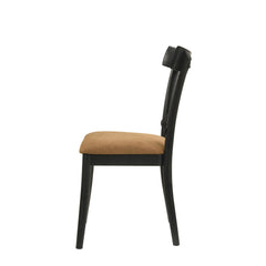 Infinity Brown Leather Aire, Walnut & Black Finish Side Chair (Set of 2)