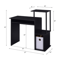 Moon Black Finish Computer Desk