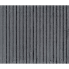Story 45 Inch Ottoman, Attached Seat Cushion in Gray Corduroy Fabric, Wood