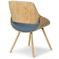 Exhibition - Bentwood Dining Chair with Wood Back - Denim Blue / Light Brown