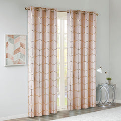 Nova Blackout Metallic Print Grommet Top Curtain Panel(Only 1 Pc Panel)