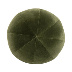 Story 12" Round Sphere Accent Ball Throw Pillow, Olive Green Performance Velvet