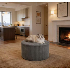 Corduroy Upholstery Full Compressed Ottoman