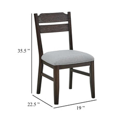 Earth Dining Chair Set of 2, Dove Gray Seat, Oak Brown Wood Frame