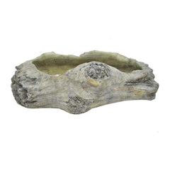 Tale Accent Planter with Driftwood Like Design Gray Terracotta 16 Inch