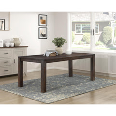 Classic 5pc Dining Set Dark Brown Finish Table and 4x Side Chairs Comfort Upholstery Taupe Dining Kitchen Furniture