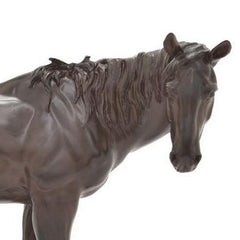 Epimetheus 14 Inch Horse Statuette Figurine, Modern Style Sculpture, Brown Resin