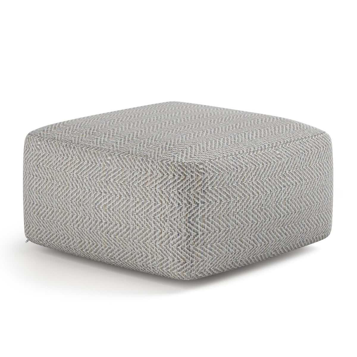 Sanctuary - Square Pouf - Patterned Grey Melange