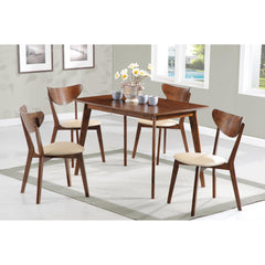 Poseidon Off-white and Chestnut 5-piece Dining Set