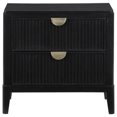 Avalon Black 2-drawer Nightstand